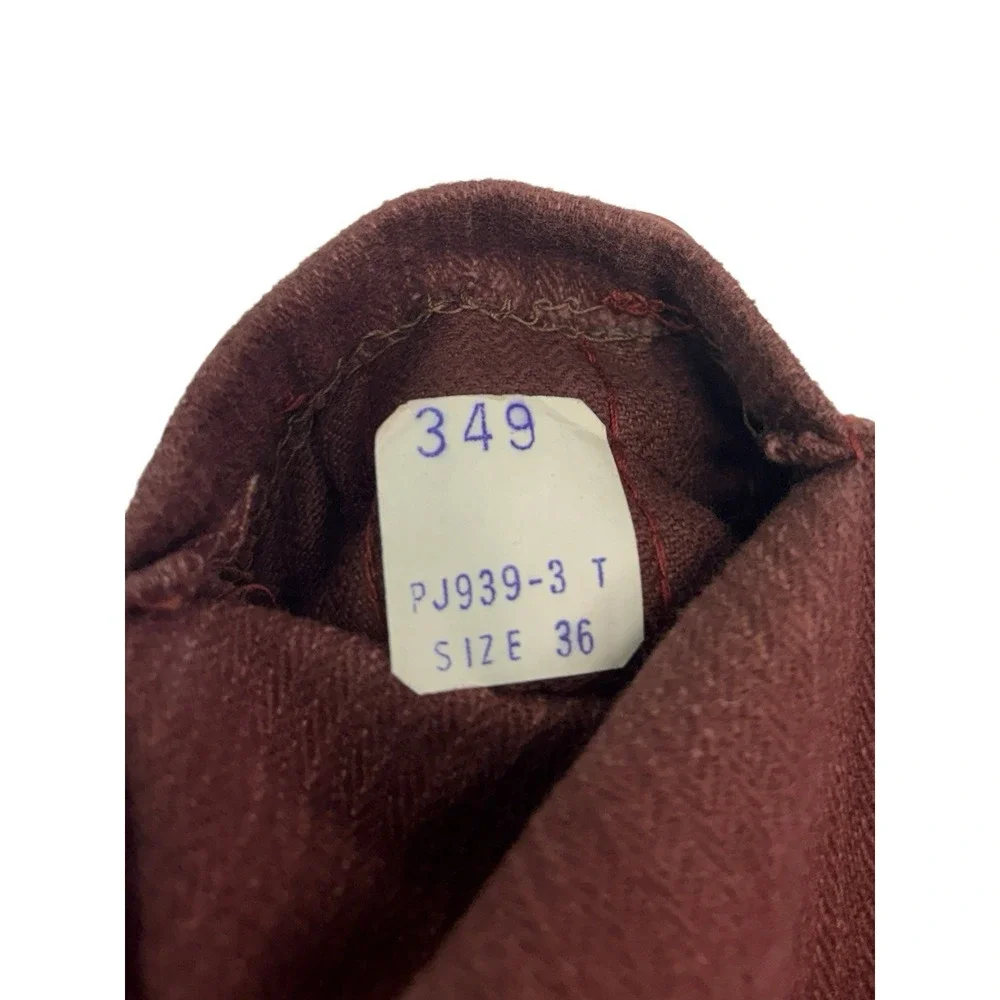 vtg 70s Rust Brown 36R Slim Suit‎ Vest Waistcoat Retro Disco Mens Cotton Blend